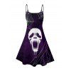 Gothic Couple Outfit Skull Spider Web Print Mini Dress and Shirt Halloween Set - Concorde S | US 4