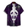 Gothic Couple Outfit Skull Spider Web Print Mini Dress and Shirt Halloween Set - Concorde S | US 4
