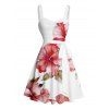 Robe de vacances Mini-robe froncée à imprimé feuilles et fleurs d'hibiscus - Rose clair XXXXXL | US 20