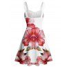 Robe de vacances Mini-robe froncée à imprimé feuilles et fleurs d'hibiscus - Rose clair XXXXXL | US 20