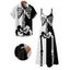 Gothic Couple Outfit for Halloween Colorblock Skeleton Print Pocket Long Dress and Shirt Set - Noir S | US 4