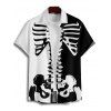 Gothic Couple Outfit for Halloween Colorblock Skeleton Print Pocket Long Dress and Shirt Set - Noir S | US 4