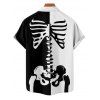 Gothic Couple Outfit for Halloween Colorblock Skeleton Print Pocket Long Dress and Shirt Set - Noir S | US 4