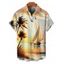 Chemise de plage pour homme, motif cocotiers, boutonnée, idéale pour les vacances - Jaune clair 5XL