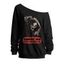 Sweat-shirt gothique pour Halloween, imprimé tête de mort, col incliné, manches longues - Noir XXL | US 14