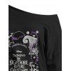 Sweat-shirt de Noël imprimé lettres, col incliné, manches longues - Noir XXL | US 14