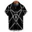 Chemise gothique pour homme, imprimé chaîne et croix, boutonnée, style punk - Noir 5XL