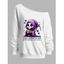 Sweat-shirt d'Halloween à col incliné avec imprimé tête de mort et sorcière - Blanc XXL | US 14