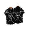 Gothic Couple Outfit Cross Chain Print Spaghetti Strap Mini Dress and Shirt Punk Set - Noir S | US 4