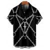 Gothic Couple Outfit Cross Chain Print Spaghetti Strap Mini Dress and Shirt Punk Set - Noir S | US 4