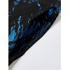Gothic Couple Outfit Coconut Tree Starry Night Print Spaghetti Strap Long Dress and Shirt Set - Noir S | US 4