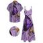 Vacation Couple Outfit Butterfly Floral Print Long Dress and Shirt Set - Pourpre S | US 4
