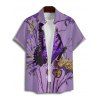 Vacation Couple Outfit Butterfly Floral Print Long Dress and Shirt Set - Pourpre S | US 4