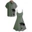 Vacation Couple Outfit for Beach Ombre Coconut Tree Print Mini Dress and Shirt Set - Vert clair S | US 4
