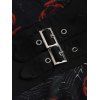 Robe gothique à imprimé tête de mort et roses, empiècement en dentelle et boucle, robe mouchoir - Noir M | US 6