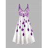 Ensemble de vacances 2 pièces, robe à bretelles spaghetti à imprimé géométrique et haut ouvert sur le devant - Concorde XXL | US 14