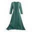 Manteau long en mousseline de soie ouvert sur le devant, couleur unie, manches 3/4 - Bleu Ciel XXL | US 14