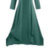 Manteau long en mousseline de soie ouvert sur le devant, couleur unie, manches 3/4 - Vert profond S | US 4