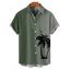 Chemise boutonnée à imprimé cocotiers ombré pour homme, idéale pour les vacances à la plage - Vert clair 5XL