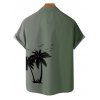 Chemise boutonnée à imprimé cocotiers ombré pour homme, idéale pour les vacances à la plage - Vert clair 5XL