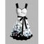 Robe de vacances à imprimé floral papillon et ceinture froncée colorblock - Noir XXL | US 14