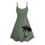 Robe de vacances à imprimé cocotiers ombré, mini-robe à bretelles spaghetti pour la plage - Vert clair XXXXXL | US 20