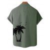 Vacation Couple Outfit for Beach Ombre Coconut Tree Print Mini Dress and Shirt Set - Vert clair S | US 4