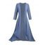 Manteau long en mousseline de soie ouvert sur le devant, couleur unie, manches 3/4 - Bleu Ciel XXL | US 14