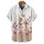 Chemise de vacances pour homme, boutonnée, imprimé feuilles et fleurs ombré - Blanc 5XL