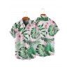 Chemise de vacances pour homme, boutonnée, imprimé floral tropical, pour la plage - Vert clair 5XL