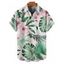 Chemise de vacances pour homme, boutonnée, imprimé floral tropical, pour la plage - Vert clair 5XL