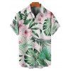 Vacation Couple Outfit for Beach Tropical Leaf Floral Print Slit Dress and Shirt Set - Vert clair S | US 4