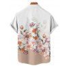 Vacation Couple Outfit Flower Leaf Print Print Belt Dress and Shirt Set - Blanc S | US 4