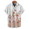 Vacation Couple Outfit Flower Leaf Print Print Belt Dress and Shirt Set - Blanc S | US 4