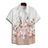 Vacation Couple Outfit Flower Leaf Print Print Belt Dress and Shirt Set - Blanc S | US 4