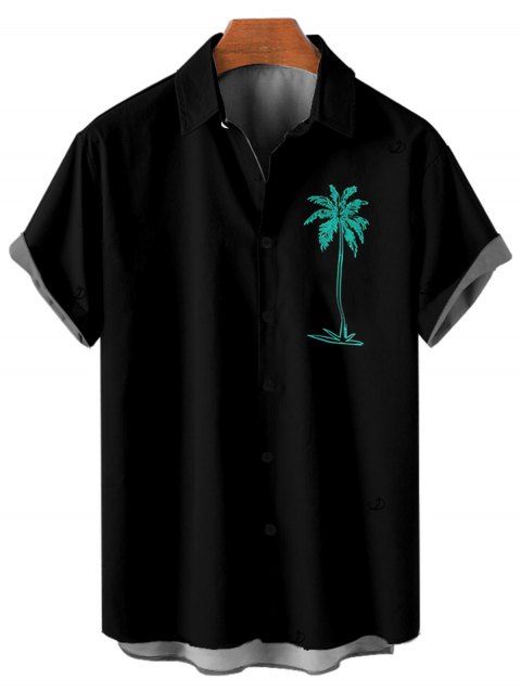 Chemise de vacances pour homme, boutonnée, imprimé cocotier, idéale pour la plage