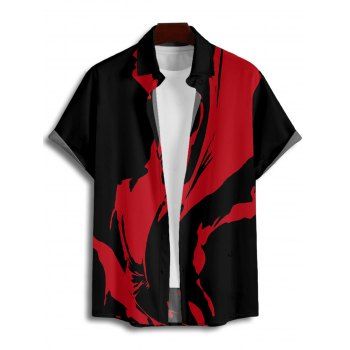 Gothic Couple Outfit Printed Ruched Bust Mini Dress and Shirt Matching Set