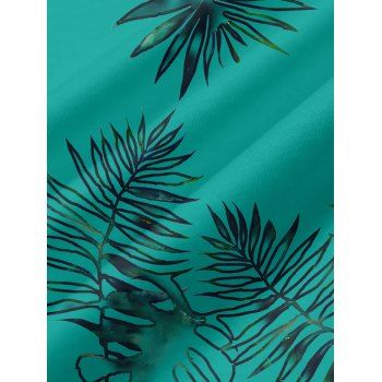 Tropical Leaf Print Pocket Vacation Dress Spaghetti Strap Long Dress for Beach