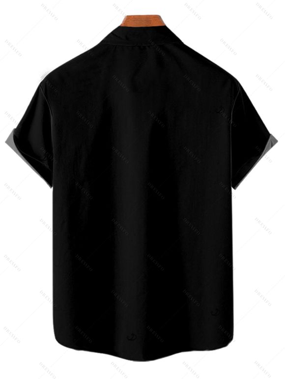 Vacation Couple Outfit Tropical Leaf Print Pocket Long Dress and Shirt Beach Set - Vert S | US 4