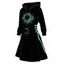 Mini Robe à Capuche Contrasté Lune et Soleil Imprimés à Lacets - Noir M | US 6