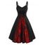 Robe d'Halloween à lacets colorblock, mini-robe trapèze sans manches - Noir XXL | US 14