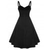 Robe d'Halloween à lacets colorblock, mini-robe trapèze sans manches - Noir XXL | US 14
