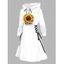 Robe à capuche à imprimé tournesol, mini-robe à lacets et cordons de serrage - Blanc XXL | US 14
