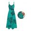 Robe de vacances à imprimé feuilles tropicales et poches, robe longue à bretelles spaghetti pour la plage - Vert XXL | US 14