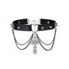 Collier ras du cou gothique avec pendentif croix et rivets - Noir 