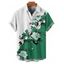 Chemise de vacances pour homme, boutonnée, imprimé floral et feuilles - Vert profond 5XL