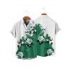 Chemise de vacances pour homme, boutonnée, imprimé floral et feuilles - Vert profond 5XL