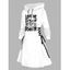 Robe à capuche gothique, imprimé tête de mort, mini-robe à lacets et cordons de serrage - Blanc XXL | US 14