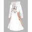Robe à capuche d'Halloween, mini-robe à lacets et cordons de serrage, imprimé chat, citrouille et lune - Blanc XXL | US 14