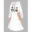 Robe à capuche d'Halloween, imprimé citrouille, fantôme, canard, mini-robe à lacets et cordons de serrage - Blanc XXL | US 14